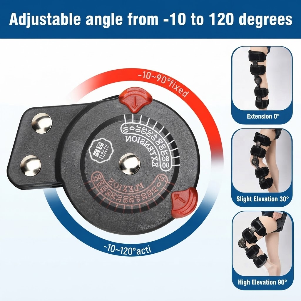 Adjustable ROM Knee Brace Dial Flexion Angles Extension Pakistan