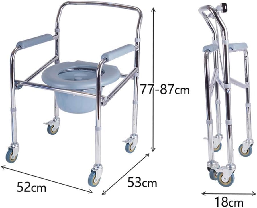 Commode Chair with Wheels | Mobile Toilet Chair for Elderly Pakistan - Image 4