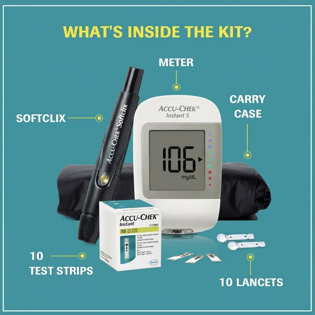 Accu-Chek Instant S Complete Kit Contents Pakistan