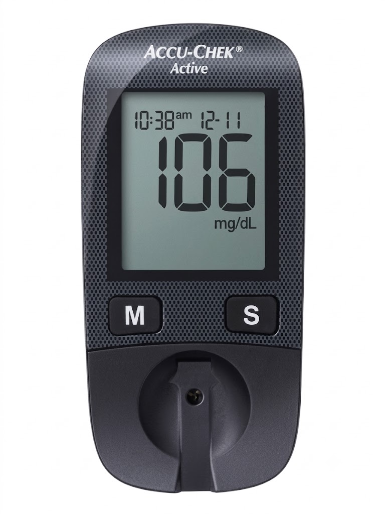 Accu-Chek Active Glucometer Kit with monitor, 10 test strips, and lancing device for home blood glucose testing in Pakistan