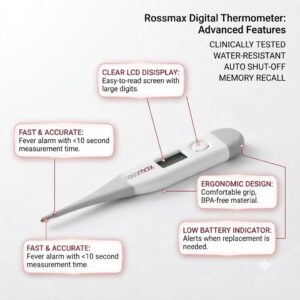 Rossmax TG-100 Digital Thermometer LCD Display Pakistan