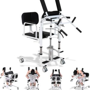 Hydraulic patient transfer chair side view with adjustable height