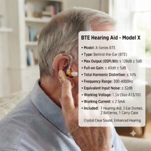Axon V-163 Hearing Aid Multiple Earplug Sizes Pakistan