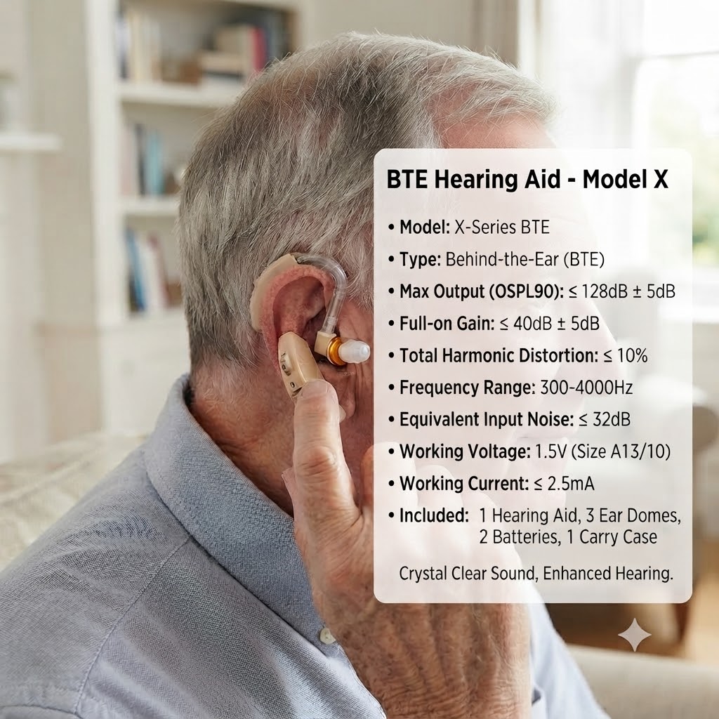 Axon V-163 Hearing Aid Multiple Earplug Sizes Pakistan