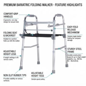 Folding Walker with Built-in Seat for Elderly Pakistan