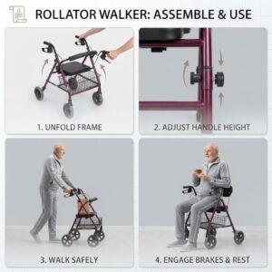 Step-by-step assembly and usage guide for a medical rollator walker - Hassani Surgicals